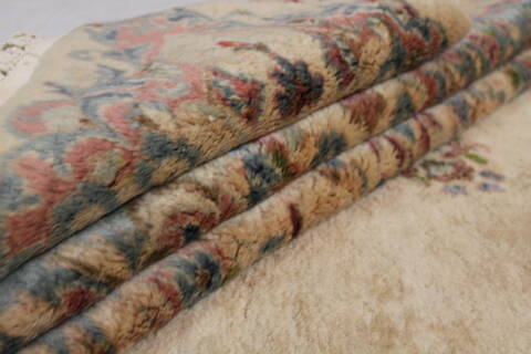 Kerman Beige Hand Knotted 126 X 182  Area Rug 400-17299 Image 9