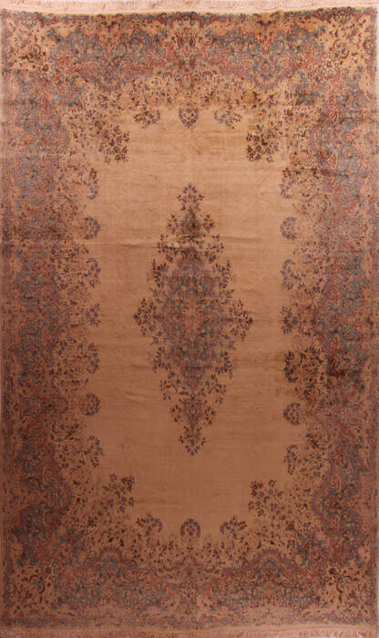 Kerman Beige Hand Knotted 126 X 182  Area Rug 400-17299 Image 0