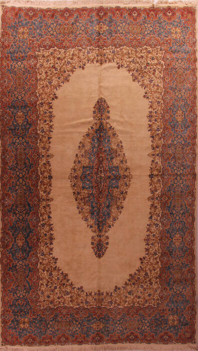 Kerman Beige Hand Knotted 108 X 185  Area Rug 400-17300 Image 0