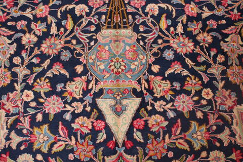 Kerman Blue Hand Knotted 121 X 180  Area Rug 400-17322 Image 11