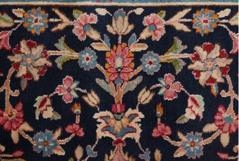 Kerman Blue Hand Knotted 121 X 180  Area Rug 400-17322 Image 23