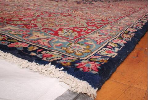 Kerman Blue Hand Knotted 121 X 180  Area Rug 400-17322 Image 29