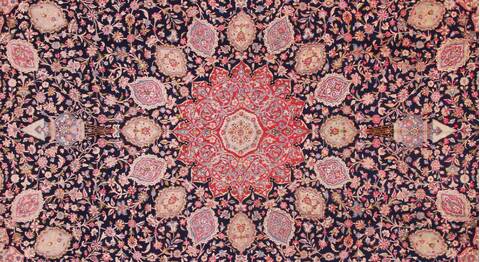 Kerman Blue Hand Knotted 121 X 180  Area Rug 400-17322 Image 2