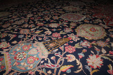 Kerman Blue Hand Knotted 121 X 180  Area Rug 400-17322 Image 31