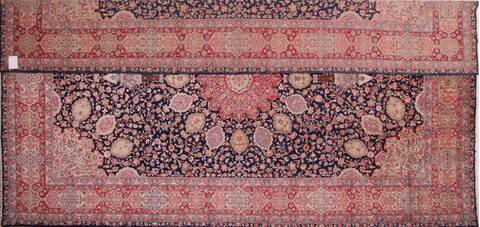 Kerman Blue Hand Knotted 121 X 180  Area Rug 400-17322 Image 3