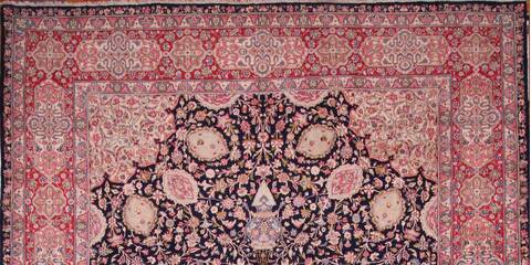 Kerman Blue Hand Knotted 121 X 180  Area Rug 400-17322 Image 41