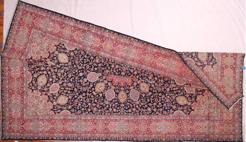 Kerman Blue Hand Knotted 121 X 180  Area Rug 400-17322 Image 4