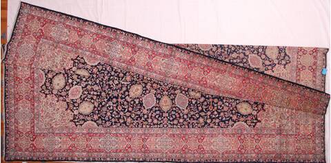 Kerman Blue Hand Knotted 121 X 180  Area Rug 400-17322 Image 5