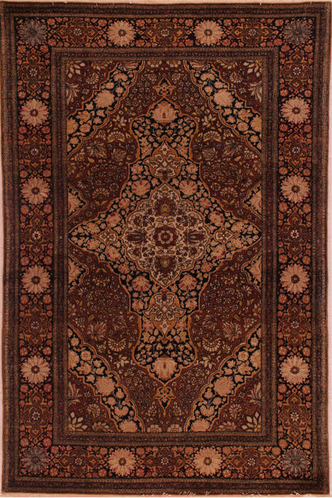Isfahan Brown Hand Knotted 45 X 69  Area Rug 400-17343 Image 0