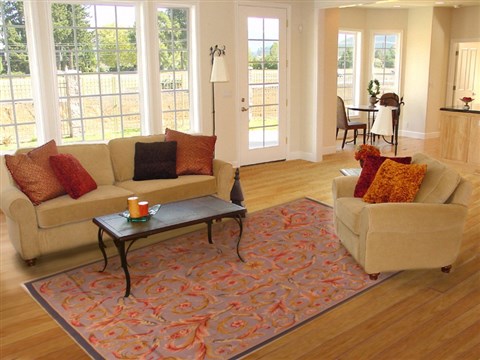 Kerman Blue Hand Knotted 80 X 101  Area Rug 400-17351 Image 4