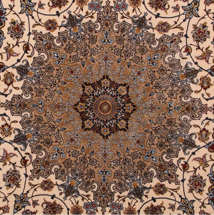 Isfahan White Hand Knotted 911 X 145  Area Rug 400-17352 Image 12