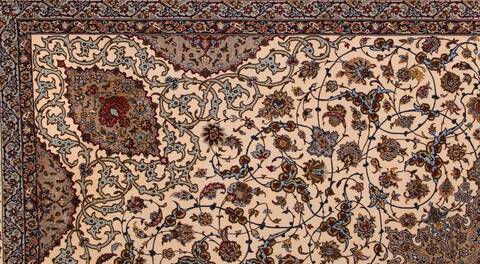 Isfahan White Hand Knotted 911 X 145  Area Rug 400-17352 Image 17