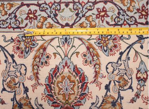 Isfahan White Hand Knotted 911 X 145  Area Rug 400-17352 Image 9