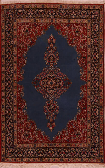 Qum Blue Hand Knotted 47 X 70  Area Rug 400-17362 Image 0