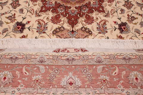 Tabriz Beige Hand Knotted 67 X 101  Area Rug 400-17410 Image 20