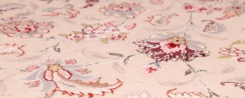 Tabriz Beige Hand Knotted 67 X 101  Area Rug 400-17410 Image 6