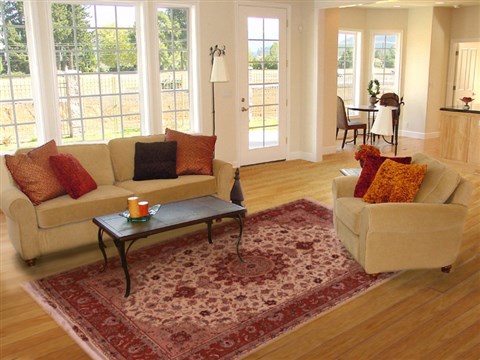 Tabriz Beige Hand Knotted 67 X 101  Area Rug 400-17410 Image 2