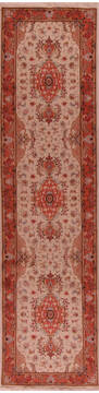Persian Tabriz Beige Runner 10 to 12 ft Wool Carpet 17411
