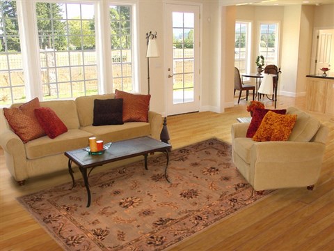 Modern Beige Machine Made 59 X 89  Area Rug 400-17415 Image 4