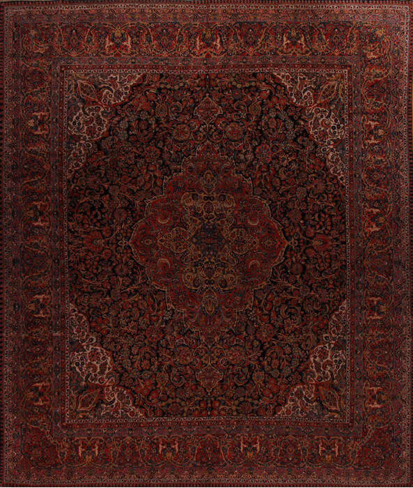 Sarouk Blue Hand Knotted 145 X 169  Area Rug 400-17434 Image 0