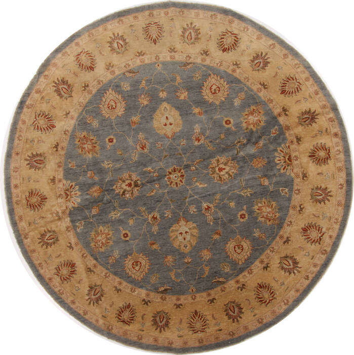 Ziegler Blue Round Hand Knotted 101 X 101  Area Rug 250-17525 Image 0