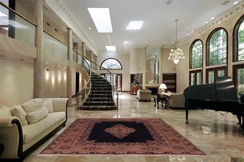 Kerman Blue Hand Knotted 90 X 123  Area Rug 400-17530 Image 1