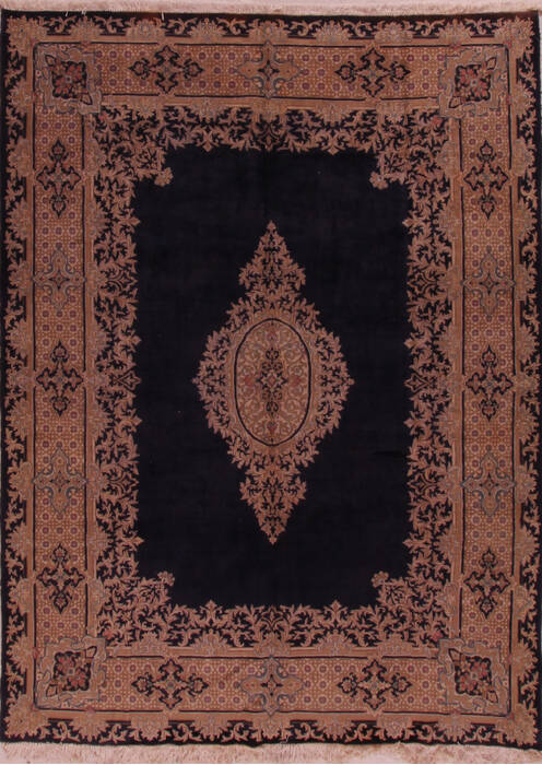 Kerman Blue Hand Knotted 90 X 123  Area Rug 400-17530 Image 0