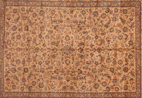 Kashan Beige Hand Knotted 101 X 133  Area Rug 400-17531 Image 6