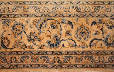 Kashan Beige Hand Knotted 101 X 133  Area Rug 400-17531 Image 8