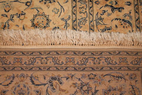 Kashan Beige Hand Knotted 101 X 133  Area Rug 400-17531 Image 10