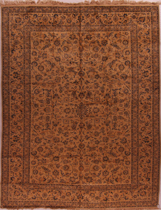 Kashan Beige Hand Knotted 101 X 133  Area Rug 400-17531 Image 0