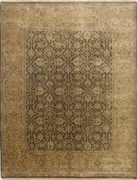 Haji Jalili Green Hand Knotted 92 X 120  Area Rug 251-17776 Image 0