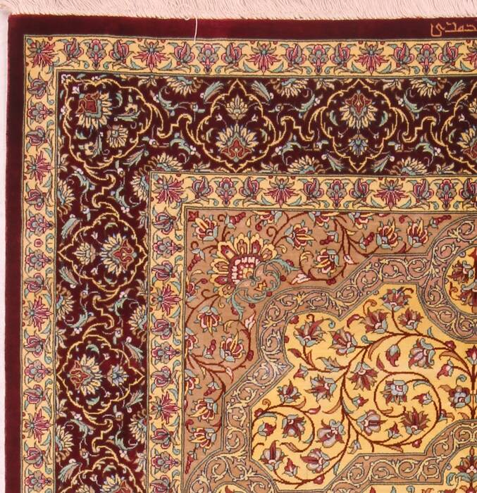 Qum Yellow Hand Knotted 35 X 53  Area Rug 400-17794 Image 14