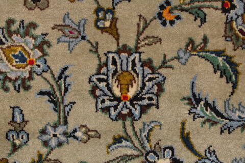 Kashan Beige Hand Knotted 911 X 134  Area Rug 400-18086 Image 13