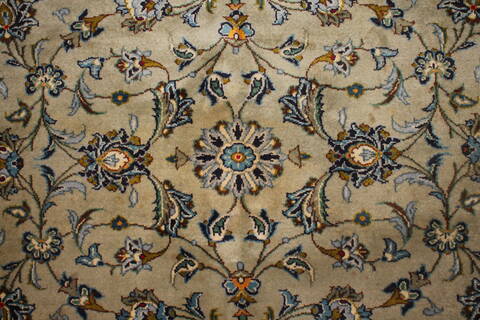 Kashan Beige Hand Knotted 911 X 134  Area Rug 400-18086 Image 20