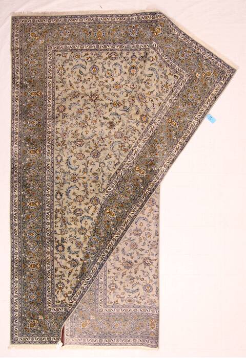 Kashan Beige Hand Knotted 911 X 134  Area Rug 400-18086 Image 8