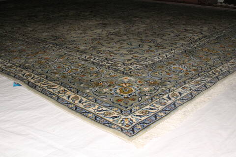 Kashan Beige Hand Knotted 911 X 134  Area Rug 400-18086 Image 10