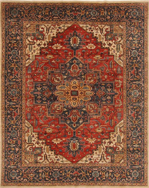 Serapi Blue Hand Knotted 710 X 911  Area Rug 250-19306 Image 0