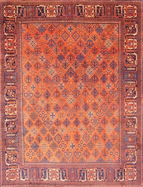 Joshaghan Orange Hand Knotted 75 X 96  Area Rug 100-19324 Image 0