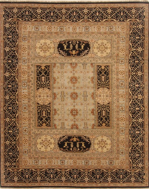Chobi Black Hand Knotted 80 X 103  Area Rug 250-19345 Image 0
