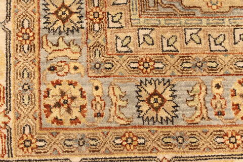 Chobi Blue Hand Knotted 80 X 101  Area Rug 250-19392 Image 19