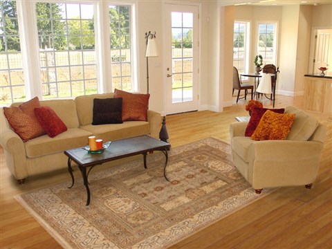 Chobi Blue Hand Knotted 80 X 101  Area Rug 250-19392 Image 2