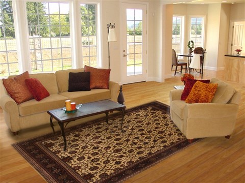 Mashad Beige Hand Knotted 81 X 101  Area Rug 250-19538 Image 4