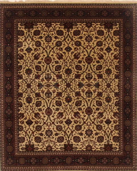 Mashad Beige Hand Knotted 81 X 101  Area Rug 250-19538 Image 0