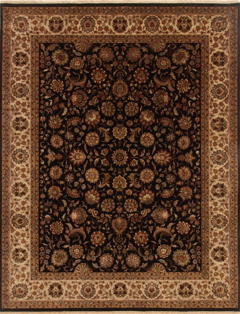 Kashan Black Hand Knotted 711 X 102  Area Rug 250-19570 Image 0
