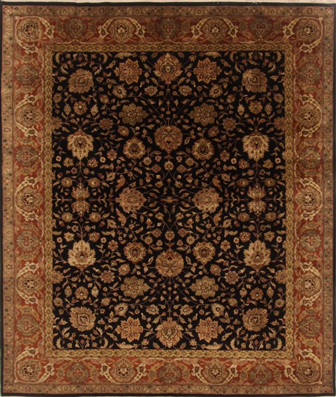 Mashad Black Hand Knotted 711 X 97  Area Rug 250-19666 Image 0