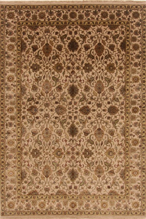 Tabriz Beige Hand Knotted 62 X 91  Area Rug 250-19805 Image 0