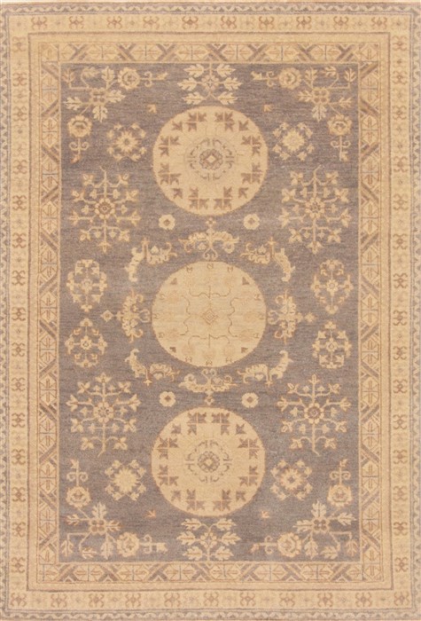 Chobi Grey Hand Knotted 41 X 60  Area Rug 250-20038 Image 0