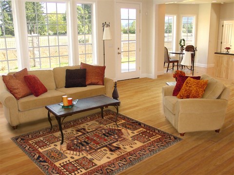Shirvan Beige Hand Knotted 40 X 59  Area Rug 250-20303 Image 5