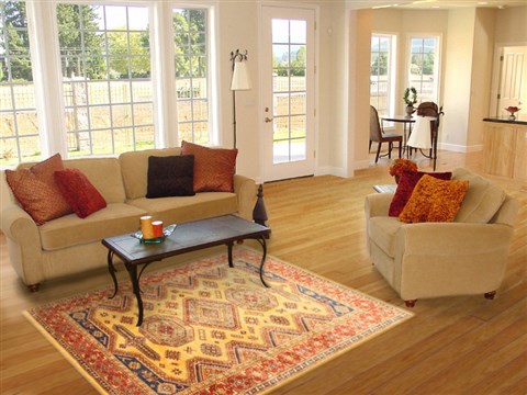 Kazak Yellow Hand Knotted 49 X 70  Area Rug 250-20410 Image 5